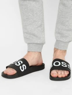 BOSS ORANGE Instappers Muiltjes Bay Slid Heren Zwart -Herenschoenen Winkel 01e44843b29c12b685436edf9b67b97e