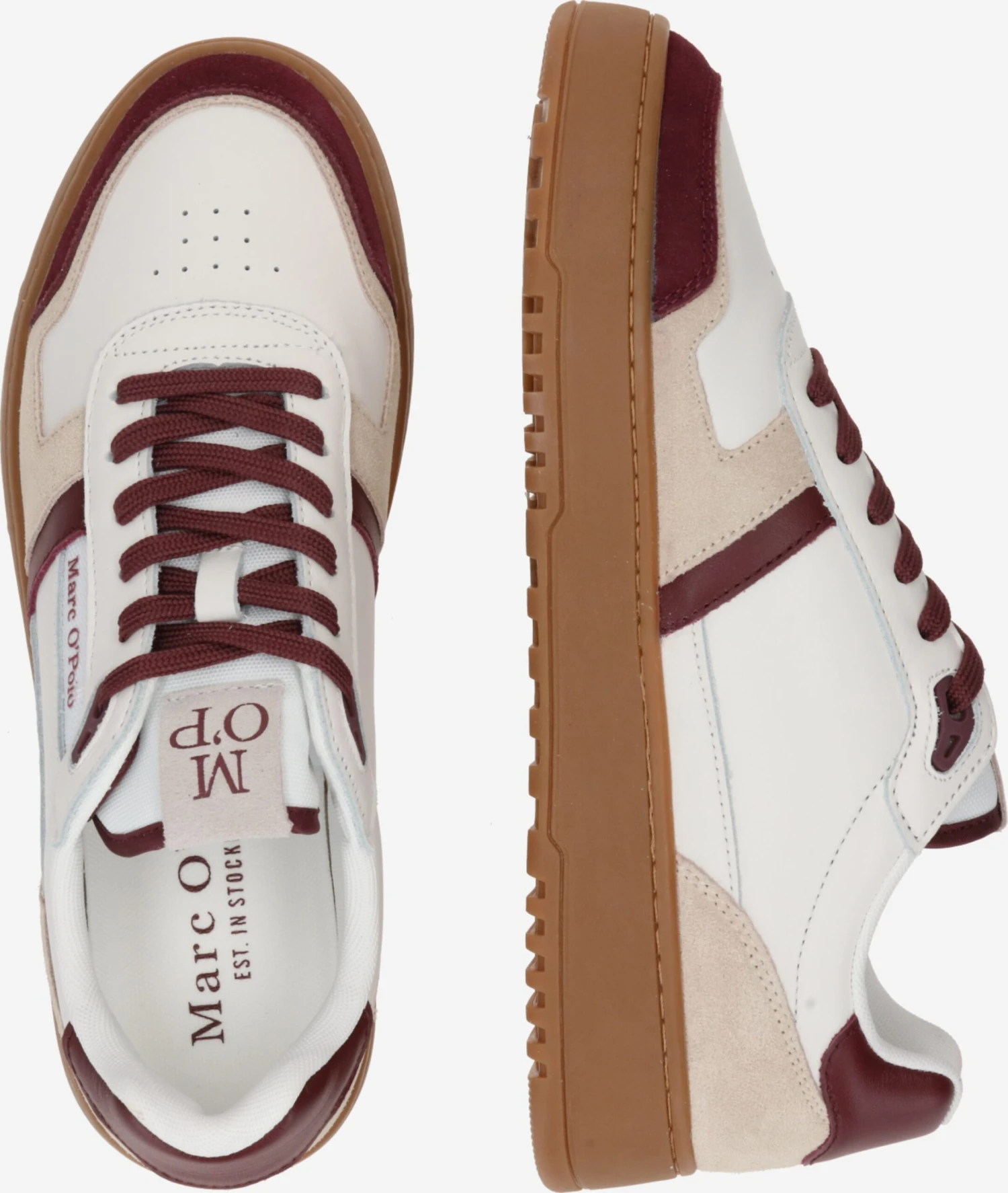 Marc O'Polo Casual Sneakers Sneakers Laag Carlo Heren Donkerrood / Wit 2 Marc O'Polo Casual Sneakers Sneakers Laag Carlo Heren Donkerrood / Wit - Afbeelding 2