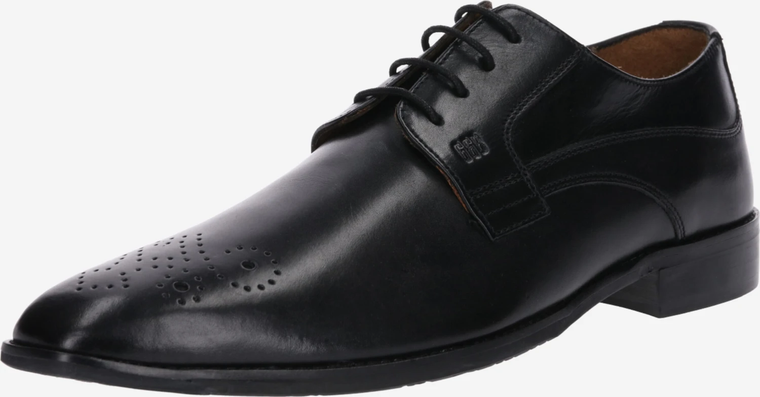 Nette Schoenen Veterschoen Lorenzo Heren Zwart 1 Nette Schoenen Veterschoen Lorenzo Heren Zwart