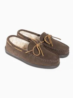 Minnetonka Lage Schoenen Mocassins Pileline Heren Chocoladebruin -Herenschoenen Winkel 5dde13542c9814e72587a8318026c070